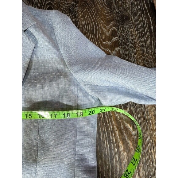 Lafayette 148 New York One Button Blazer Periwinkle Shimmer Viscose Blend Sz 12 - Picture 7 of 11